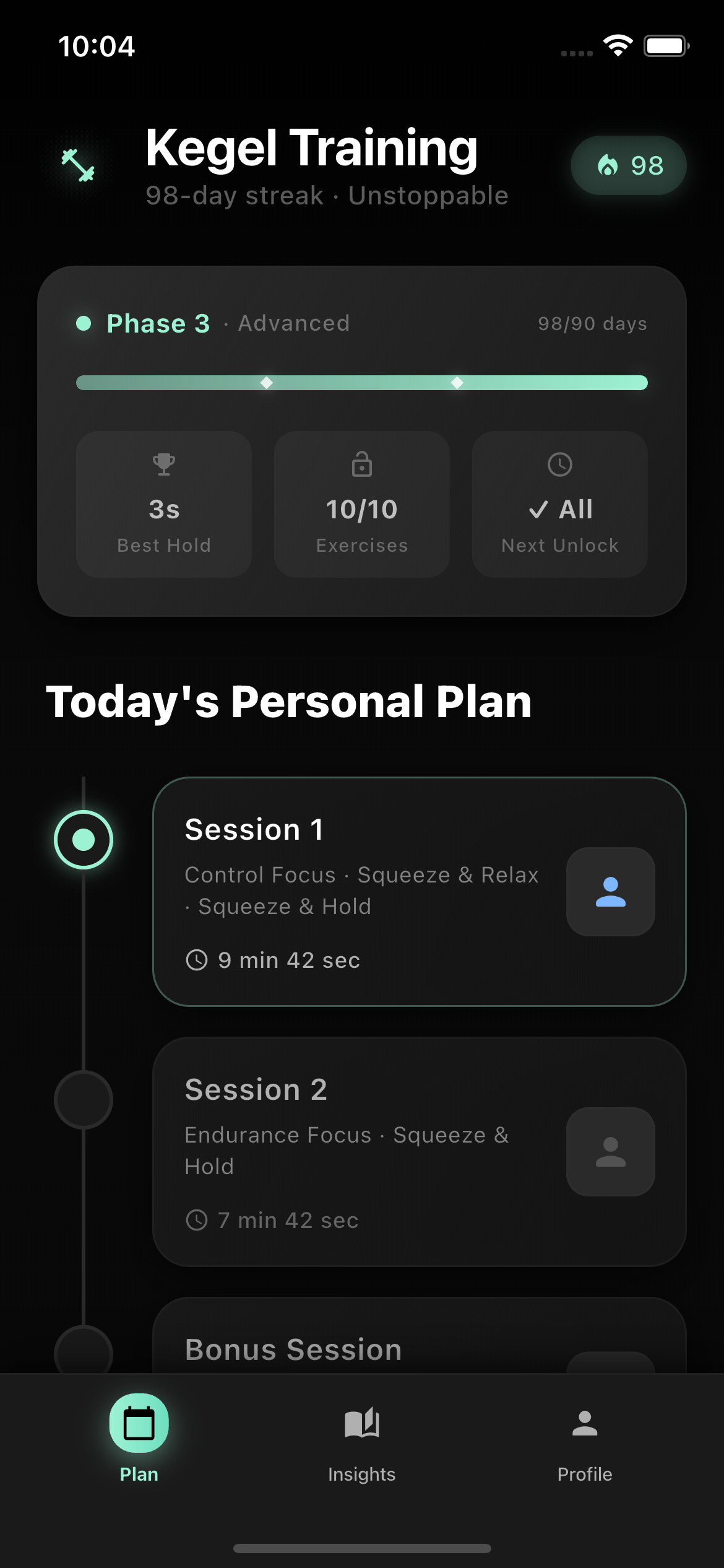 Kegel Pro+ Daily Training Plan